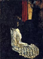 Woman Seated in a Dark Room