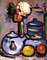 Still LIfe: Teapot with Flowers and Fruit
