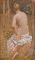 Seated Female Figure Seen from Behind