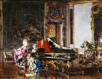 Two Women in Eighteenth-Century Costume at the Piano