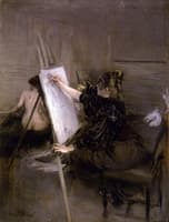 The Artist Ruth Sterling in Her Studio