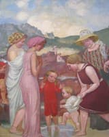 Famille au bord de la mer