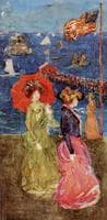 Figures under the Flag