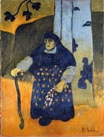 Vieille Bretonne sous un arbre
