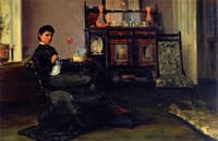 A Lady Sewing in a Parlour