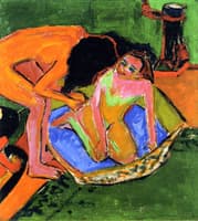 Two Nudes with Bathtub and Oven
