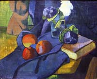 Still Life with Apples and Violets