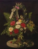 Still Life of Flowers in Basket