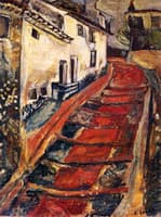 Red Stairway at Cagnes