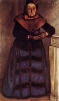 Old Woman with Violet