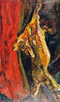Calf with Red Curtain