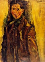 Self-Portrait by a Curtain