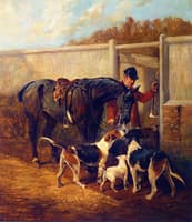 A Huntsman with His Horse and Hounds