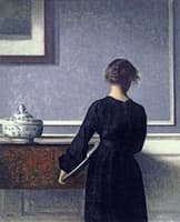 Interior, Young Woman seen from Behind