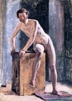 Male Model Sitting on a Box