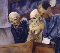 Three Skeletons in the Capuchin Monastery near Palermo
