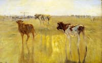 Cattle Seen Against the Sun on the Island of Saltholm. A Color Study