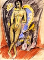 Standing Nude on Front of the Tent