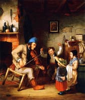Fiddler and Boy Doing Jig