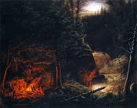 Sportsmen at Jacques Cartier Falls