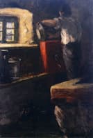 Alpine Herdsman in His Cottage