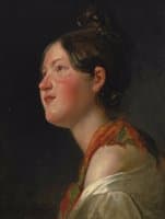 Portrait of a young girl in profile