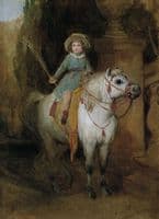 Oil sketch for the portrait of Prince Johann II of Liechtenstein on a Schimmelpony