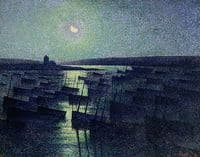 Camaret. Clair de lune et flotille péche