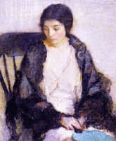 Lady with a Blue Fan