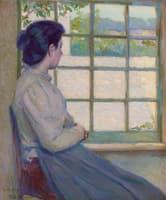 Woman Looking out a Window