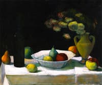 Still LIfe with Bottle and Fruit