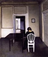 Interior with Ida in a White Chair
