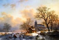 A Winter Landscape with Skaters on a Frozen River
