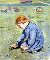 LIttle Girl Picking Flowers