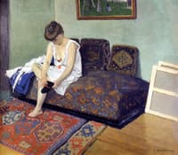 Model Sitting on the Studio Couch