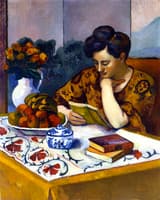 Reader with a Yellow Book