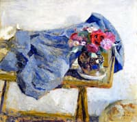 Red Roses and a Cloth on a Table