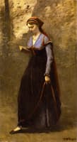 Woman in Velvet Skirt Reading