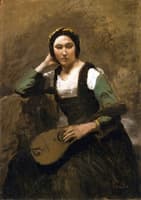 Seated Young Woman with Mandolin