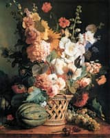 Fruit and Flowers in a Basket