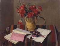 Still Life with Carnations and Book