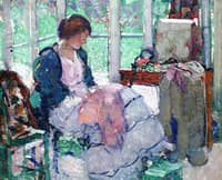 Young Lady Sewing