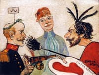 Ensor and Leman Discussing Painting