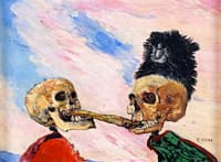 Skeletons Fighting Over a Picked Herring