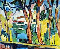 Landscape with Red Trees