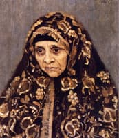 Old Woman in a Patterned Dress