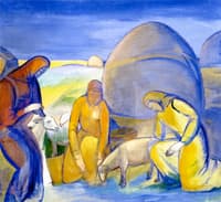 Working in the Steppe, Sheepshearing