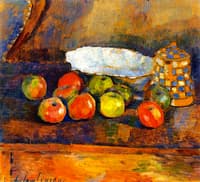 Still LIfe with Apples, Blue Bowl and Coffee Pot