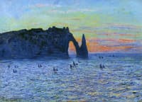 Etretat, the Needle Rock and the Porte d'Aval, Sunset