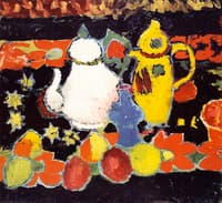 Still LIfe with Yellow Coffee Pot and White Tea Pot